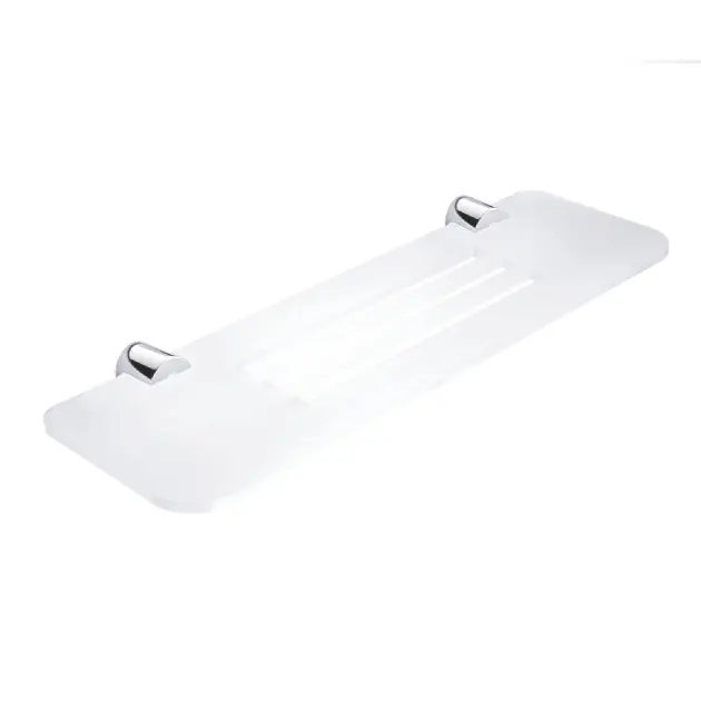 Levně Nimco Bormo - Polička s frézovanými otvory, délka 40 cm, matný plexiglass/chrom BR X340-26