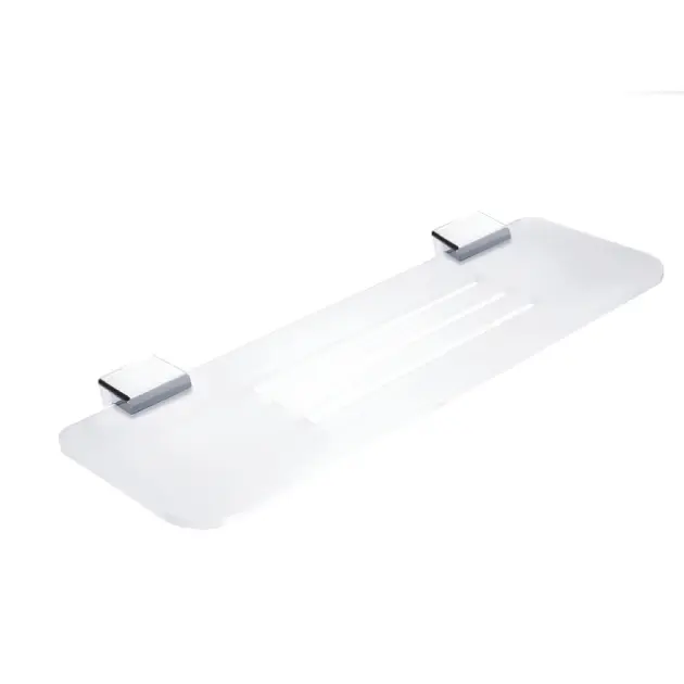 Levně Nimco Kibo - Polička s frézovanými otvory, délka 40 cm, matný plexiglass/chrom Ki X340-26