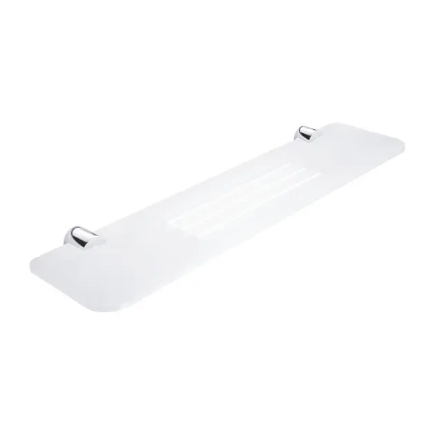 Levně Nimco Bormo - Polička s frézovanými otvory, délka 50 cm, matný plexiglass/chrom BR X350-26