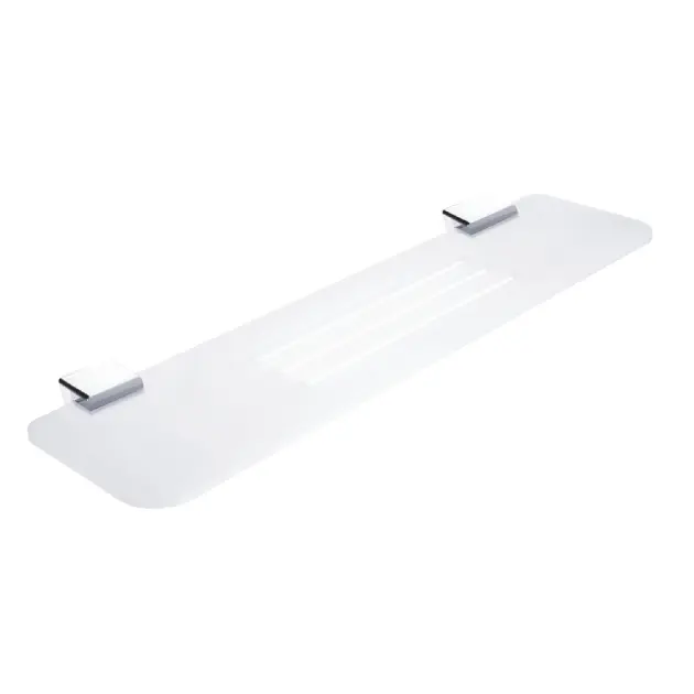 Levně Nimco Kibo - Polička s frézovanými otvory, délka 60 cm, matný plexiglass/chrom Ki X360-26