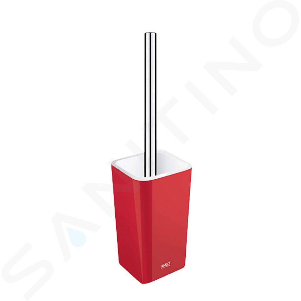 Nimco Eli - Scopino WC stand di piedi, rosso, cromo/plastica EL 3094-30