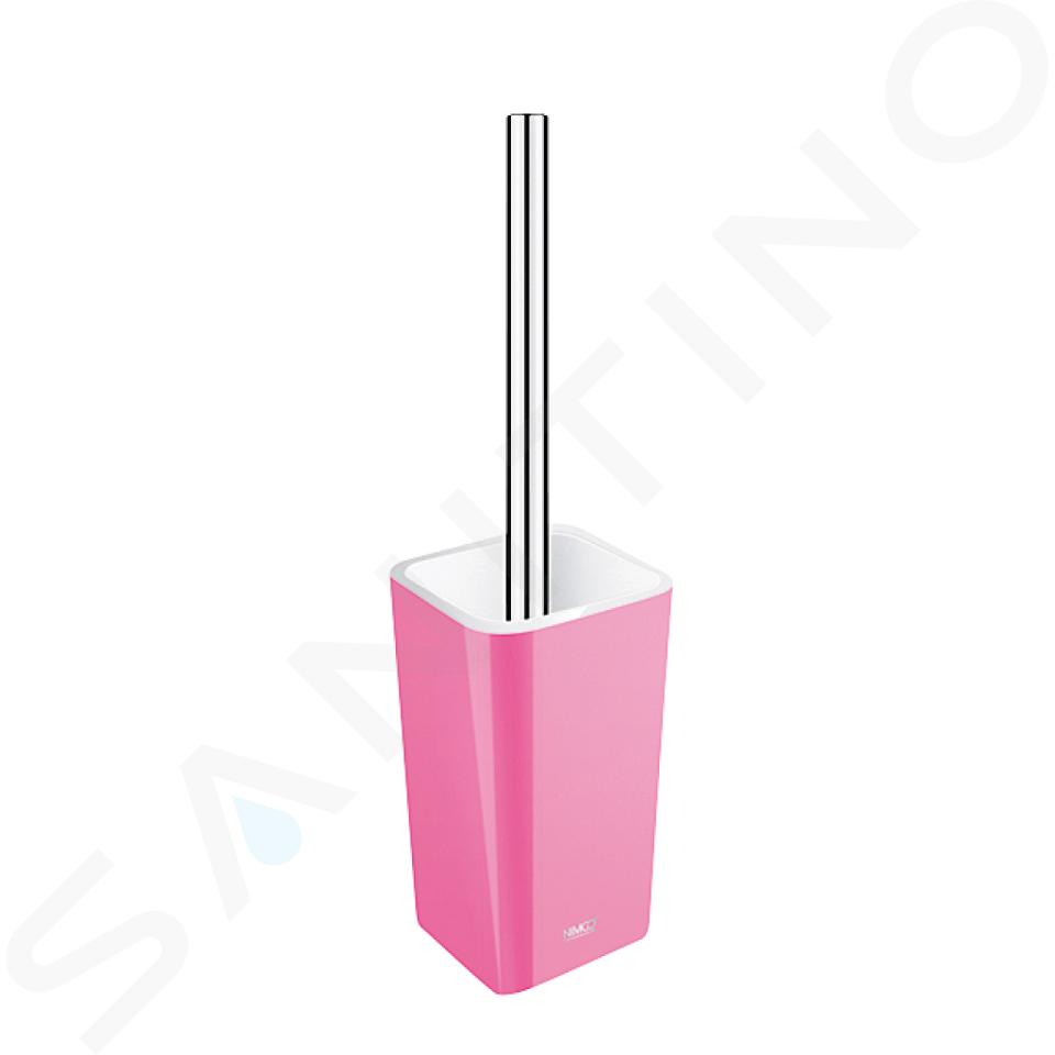 Nimco Eli - Scopino WC stand di piedi, rosa, cromo/plastica EL 3094-35