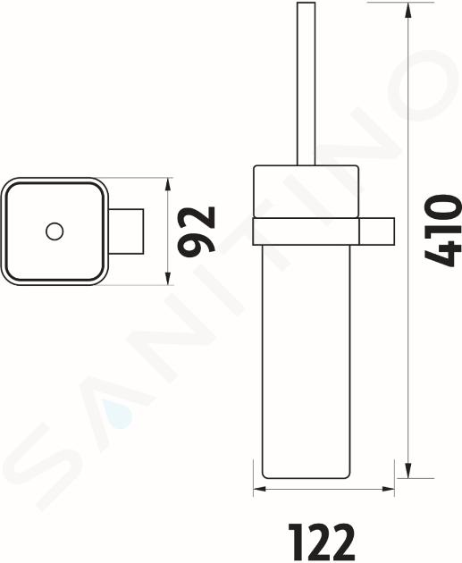 Nimco Kibo - Scopino WC con supporto a parete, bianco/cromo Ki 14094K-26