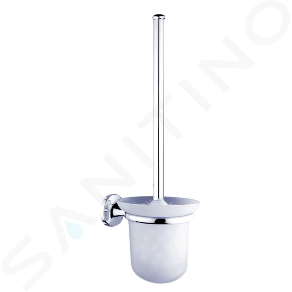 Nimco Monolit - Escobilla de WC de pared, con soporte, cristal mate/cromo MO 4094C-26