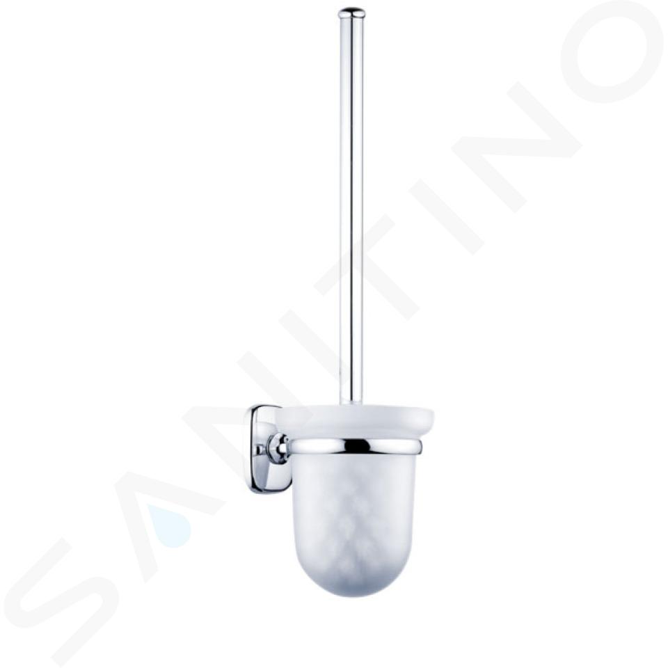 Nimco Simona - Escobilla de WC de pared, con soporte, cristal mate/cromo SI 7294C-26