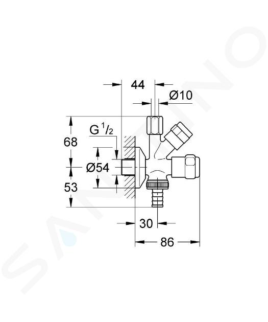 GROHE Eggemann Robinet d'arrêt d'angle pour lave vaisselle chrome