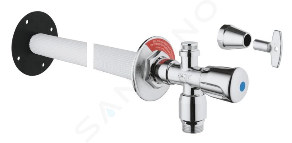 Grohe Eurotec - Kültéri fali szett, matt króm 41206000