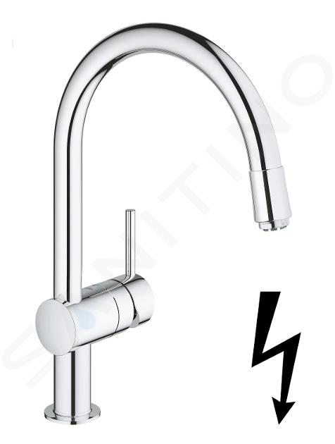 Grohe Minta - Bateria zlewozmywakowa z wyciąganą wylewką, chrom 32511000