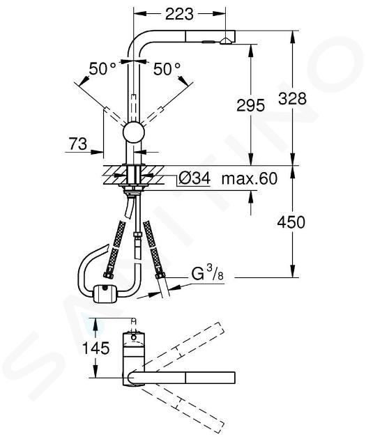 Grifo de cocina GROHE 30274DC0 Minta Pull out spray 2chorros Supersteel