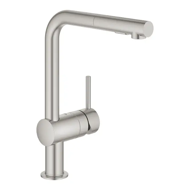 Grohe Minta - Miscelatore per lavello con doccetta estraibile, supersteel 30274DC0