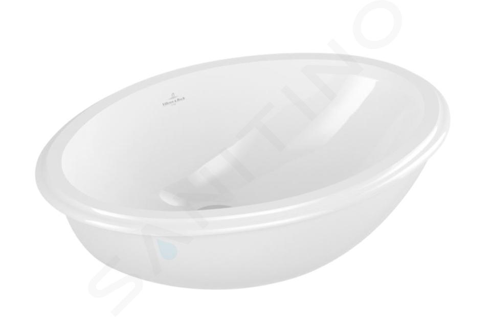 Villeroy & Boch Evana - Waschbecken ohne Hahnloch, 500 x 350 mm, Weiß, mit Überlauf 61470001