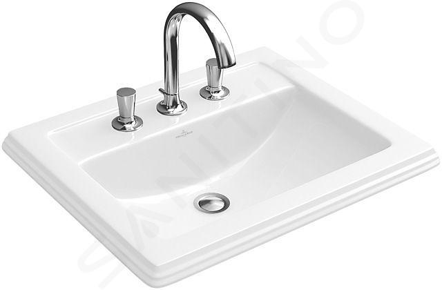 Villeroy & Boch Hommage - Waschbecken mit Überlauf, 63x53 cm, CeramicPlus, Weiß - 1 Hahnloch 710263R1