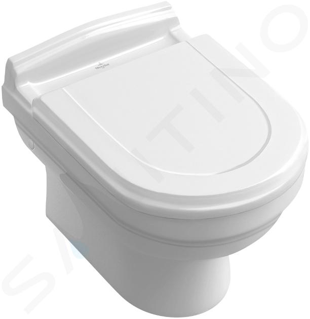 Villeroy & Boch Hommage - Cuvette de WC murale, 370 mm x 600 mm, avec CeramicPlus, blanc 6661B0R1