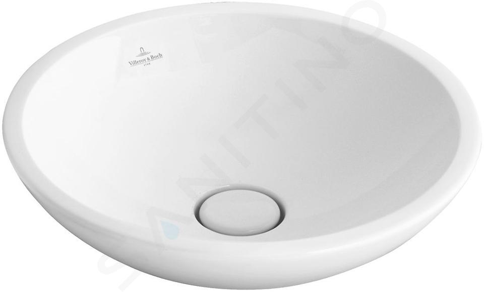 Villeroy & Boch Loop&Friends - Lavabo sobre encimera sin orificio, diámetro 380 mm, blanco - lavabo, sin rebosadero 51480101