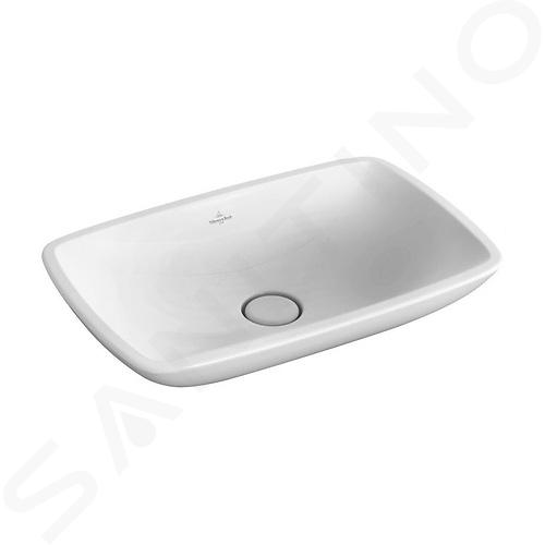 Villeroy & Boch Loop&Friends - Lavabo da appoggio, 585x380 mm, senza troppopieno, senza foro per miscelatore, CeramicPlus, bianco alpino 515401R1