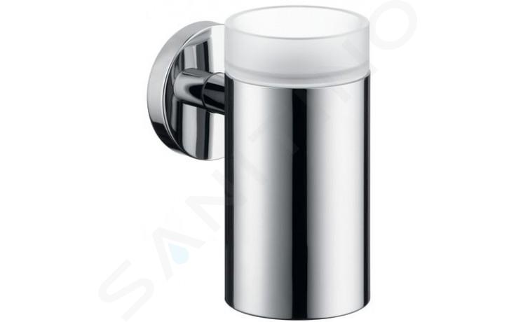 Hansgrohe Logis - Pahar pentru periuță de dinți și pastă de dinți cu suport, sticlă/crom 40518000