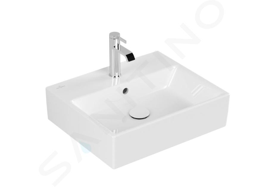 Penetratie Denk vooruit artikel Villeroy & Boch Memento - Wastafel 600x420 mm, met overloop, met kraangat,  Ceramicplus, wit 513360R1 | Sanitino.nl