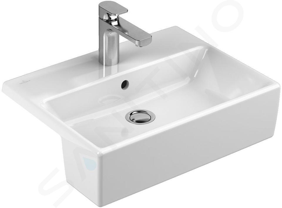 Villeroy & Boch Memento - Umyvadlo polozápustné 550x425 mm, s přepadem, otvor pro baterii, alpská bílá 41335501