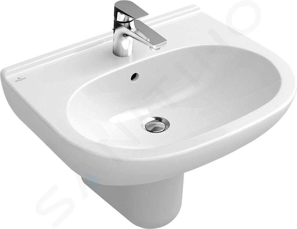 Villeroy & Boch O.novo - Waschbecken 600x490 mm, mit Überlauf, mit Hahnloch, Alpinweiß 51606001