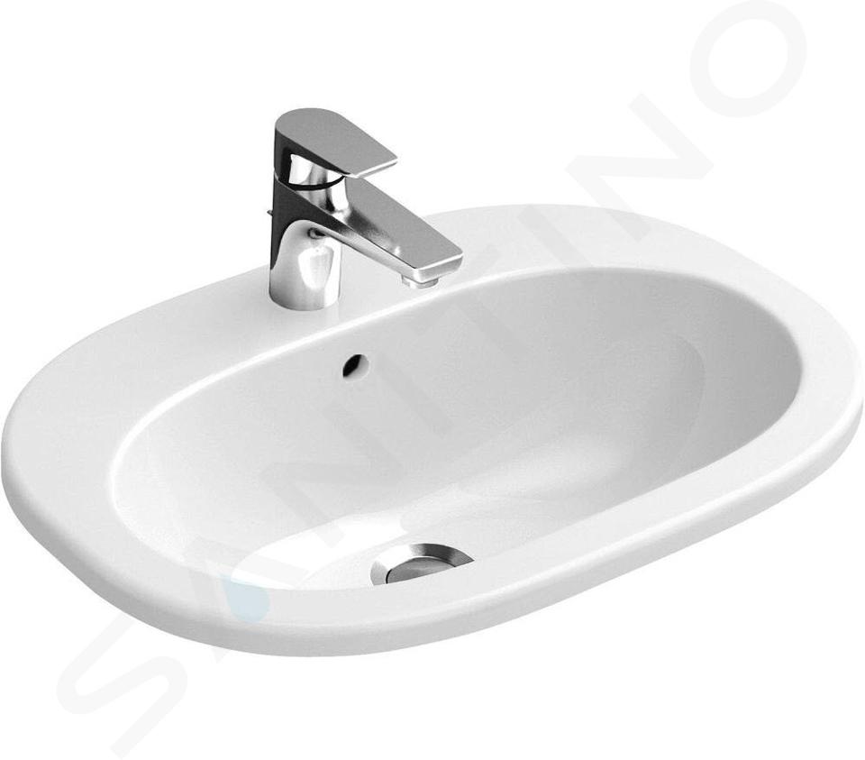 Villeroy & Boch O.novo - Inbouw wastafel 560x405 mm, met overloop, met kraangat, alpine wit 41615601