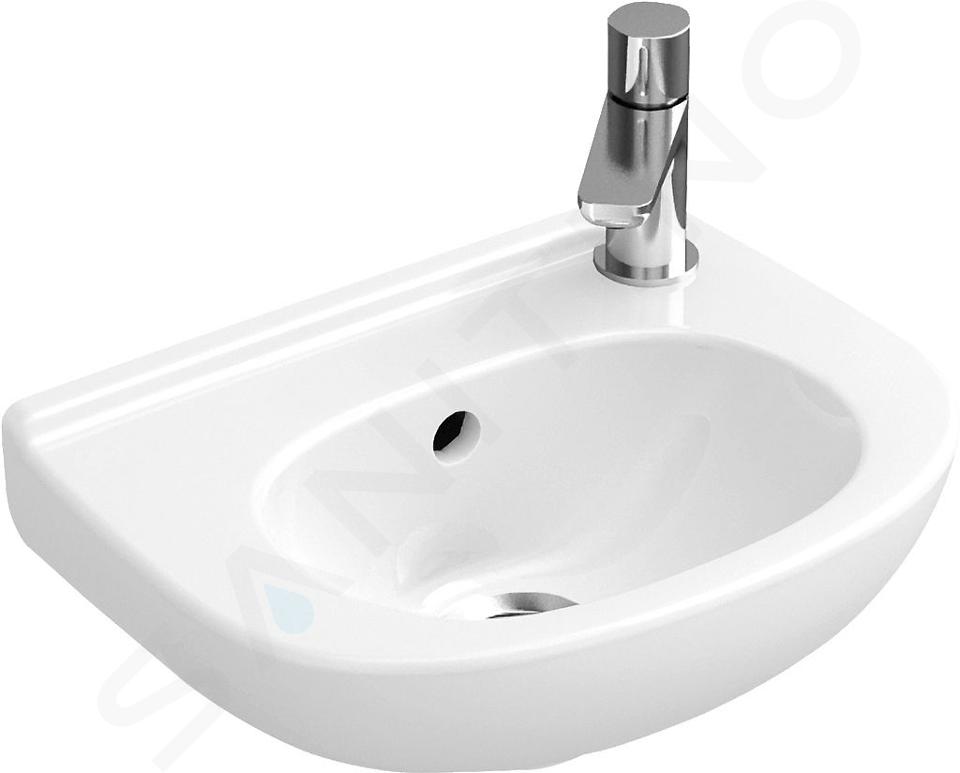 Villeroy & Boch O.novo - Lavamanos Compact 360x275 mm, con rebosadero, sin orificio para el grifo, blanco alpino 53603601