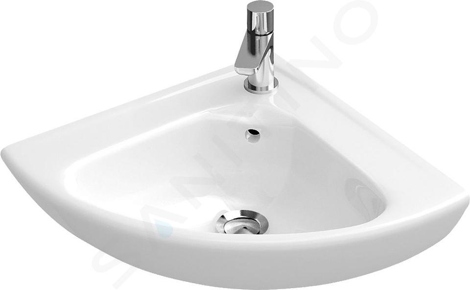 Villeroy & Boch O.novo - Lavoar Compact 415x415 mm, cu preaplin, 1 orificiu pentru baterie, alb alpin 73274001