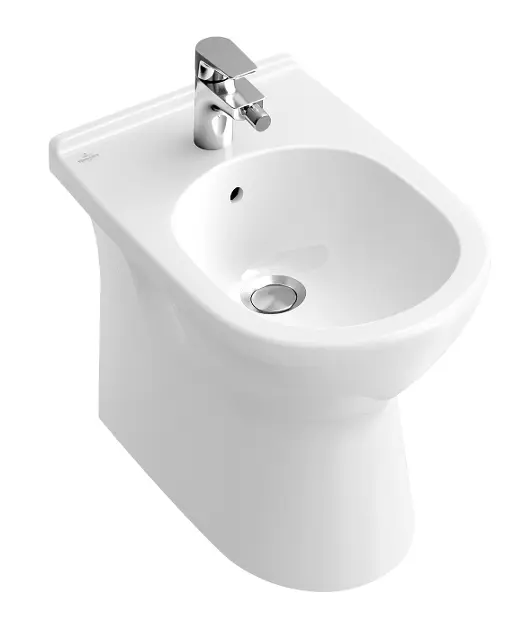 Villeroy & Boch O.novo - Stojaci bidet 360x560x400 mm, 1 otvor pre batériu, CeramicPlus, alpská biela 546100R1