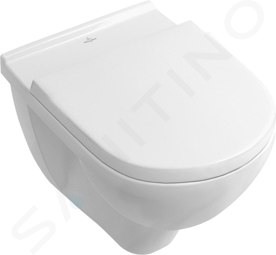 Villeroy & Boch O.novo - Ensemble cuvette de WC suspendue et abattant WC, 360x560 mm, blanc 5660H101