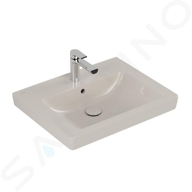 Villeroy & Boch Subway 2.0 - Umywalka z przelewem 600x470 mm z Ceramicplus, pergamon 711360R3