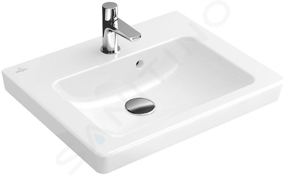 Villeroy & Boch Subway 2.0 - Lavamanos de mueble 500x400 mm, con rebosadero y orificio para el grifo, blanco 73155G01