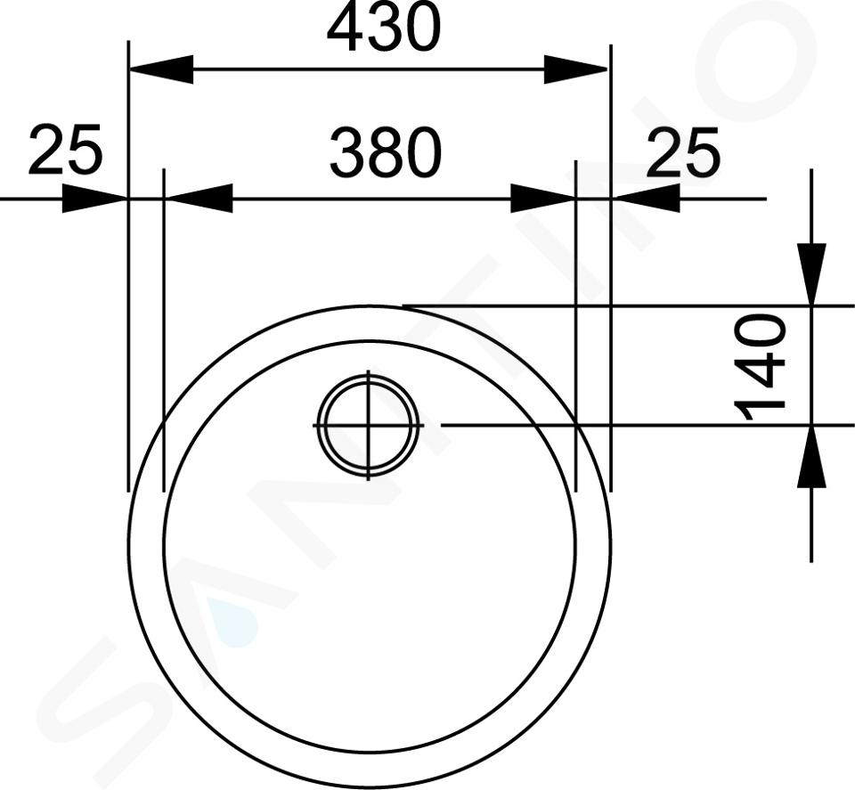 Franke Rambla - Lavello in acciaio inox RAN 610-38, 3 1/2, diametro 380 mm  x 180 mm 101.0361.012