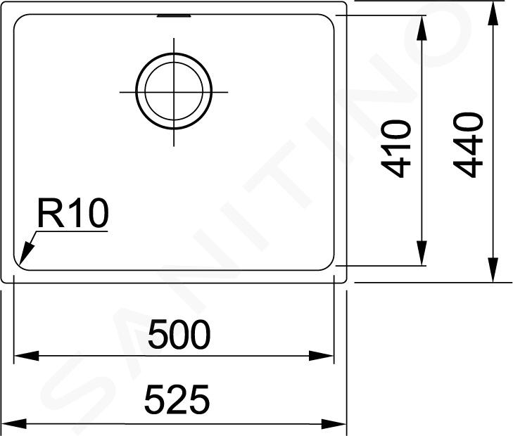 Fregadero bajo encimera FRANKE SID-110-50 BLANCO POLAR FREG. SIRIUS.  125.0332.323. Una cubeta. Blanco. acabado sintético. Para mueble de 60