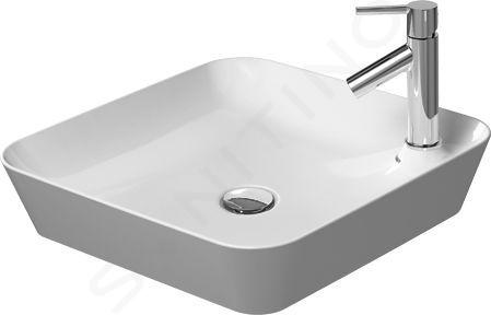 Duravit Cape Cod - Vasque sans trop-plein, 460 x 460 mm, avec îlot de robinetterie, blanc 2340460000