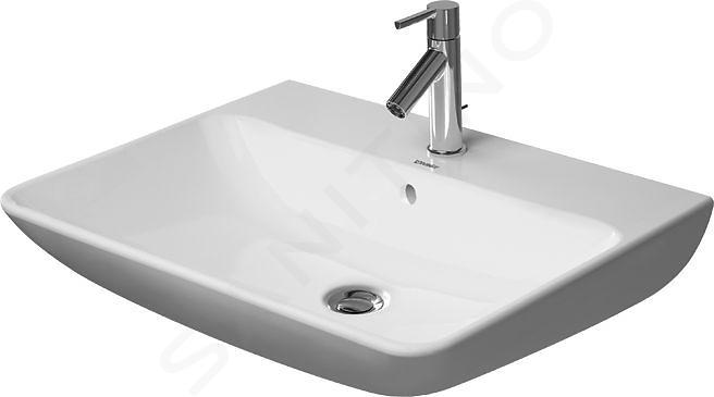 Duravit ME by Starck - Umywalka 650x490 mm, z przelewem, z otworem na baterię, biała 2335650000