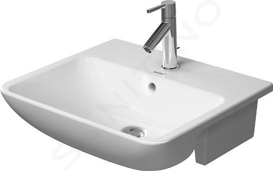 Duravit ME by Starck - Lavabo de semiencastre 55x46 cm, con 1 orificio para grifería, blanco alpino 0378550000