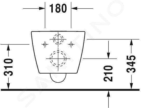 Cuvette suspendue et compacte Duravit ME by Starck, abattant WC Tellkamp et  bâti-support neeos, Plaque de déclenchement avec dispositif d'actionnement  carré blanc, avec WonderGliss - 25300900001+16603WH#SET