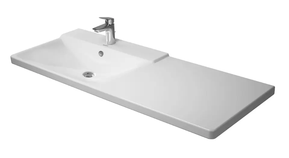 Duravit P3 Comforts - Waschtisch 1250x495 mm, asymmetrisch, mit 1 