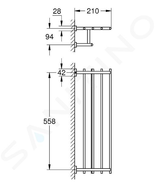 Grohe Essentials Cube - Portasalviette, cromato 40512001