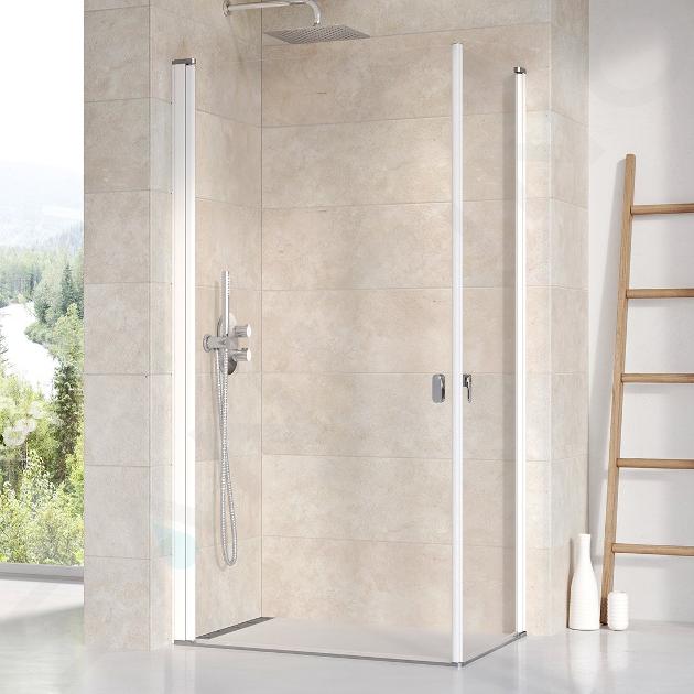 Ravak Chrome - Porte de douche CRV1-80, 780-800 mm, blanc/verre transparent 1QV40101Z1