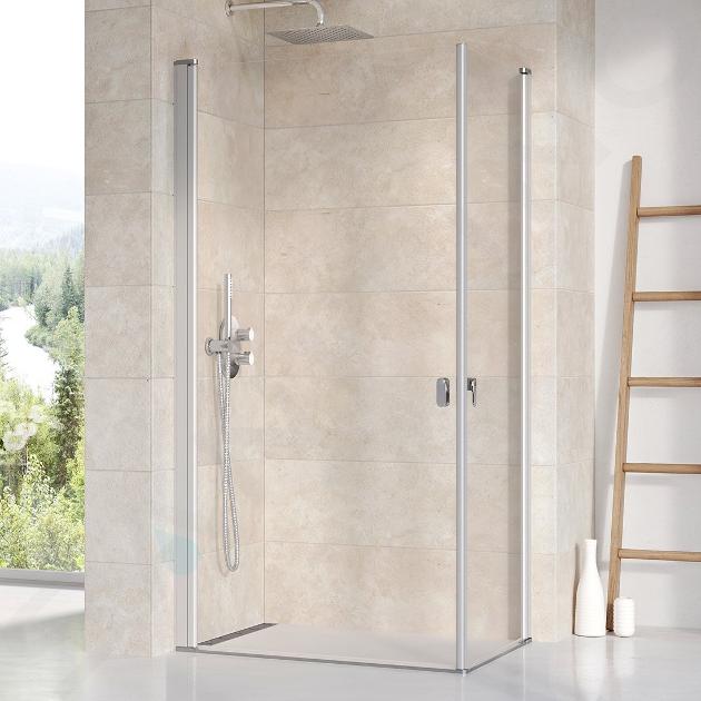 Ravak Chrome - Porte de douche CRV1-90, 880-900 mm, satiné/verre transparent 1QV70U01Z1