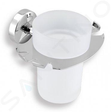 Novaservis Metalia 11 - Soporte para cepillos de dientes y vaso, cromo 0149,0