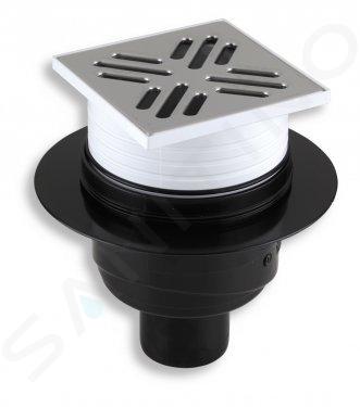 Novaservis Accesorios - Sumidero inferior, 11x11/5 cm, acero inoxidable 451,0
