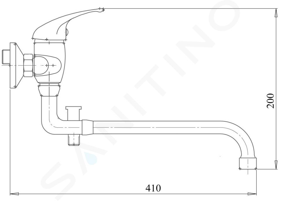 Novaservis Metalia 55 - Wannenwandarmatur, komplett, chrom 55037,0