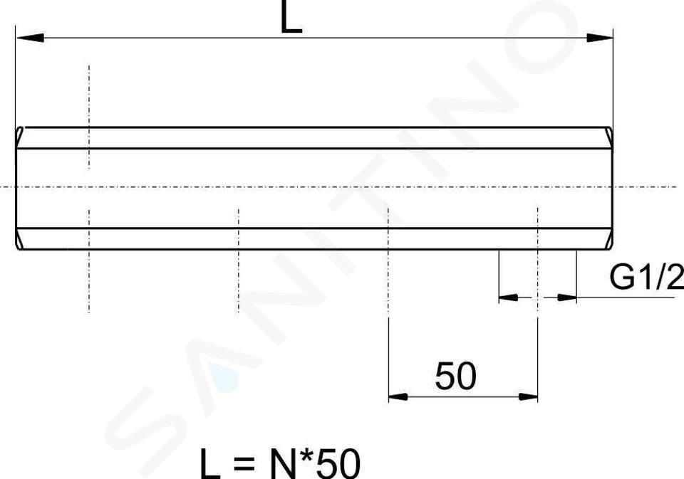 Novaservis Instalatérský program - Tělo rozdělovače jednostranné G1