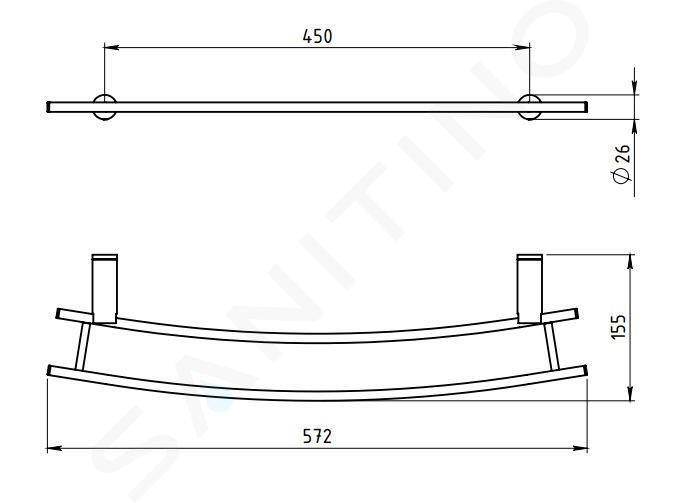 Novaservis Metalia 2 - Supporto doppio per scaldasalviette 600 mm, cromo  6225/1,0