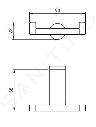 Novaservis Metalia 2 - Gancio singolo per scaldasalviette, cromo 6230/1,0