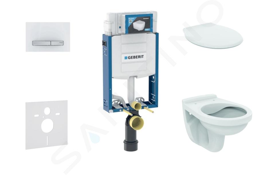 Geberit Combifix - Modulo di installazione a parete, WC Alpha con sedile, placca di comando Sigma50, bianco alpino 110.302.00.5 NR8