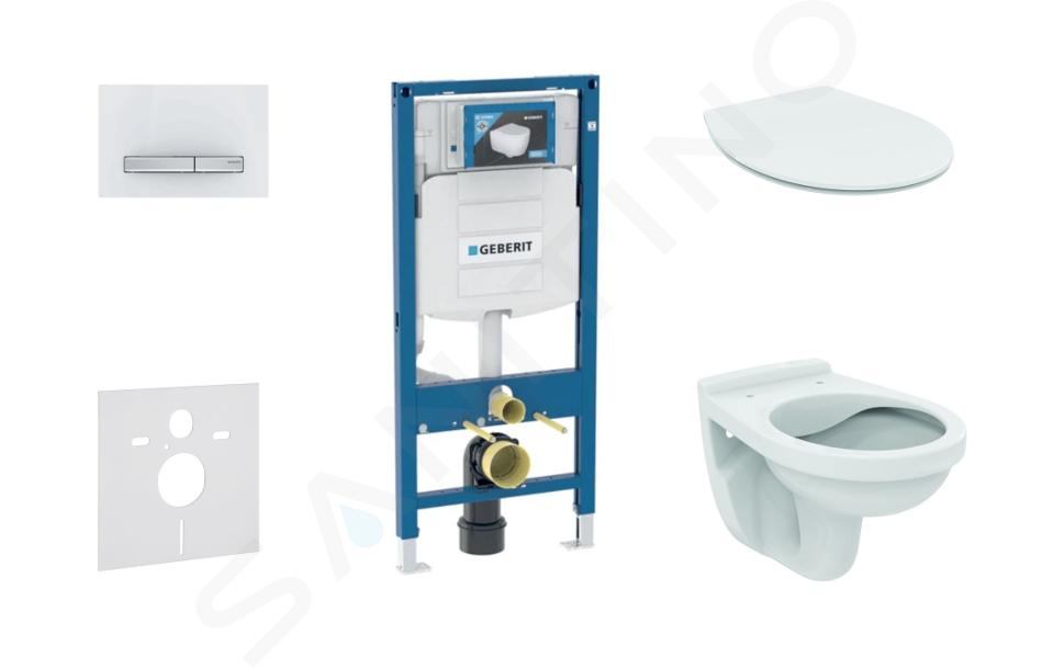 Geberit Duofix - Set de instalare încastrată, vas de toaletă Alpha cu capac, clapetă Sigma50, alb alpin 111.300.00.5 ND8