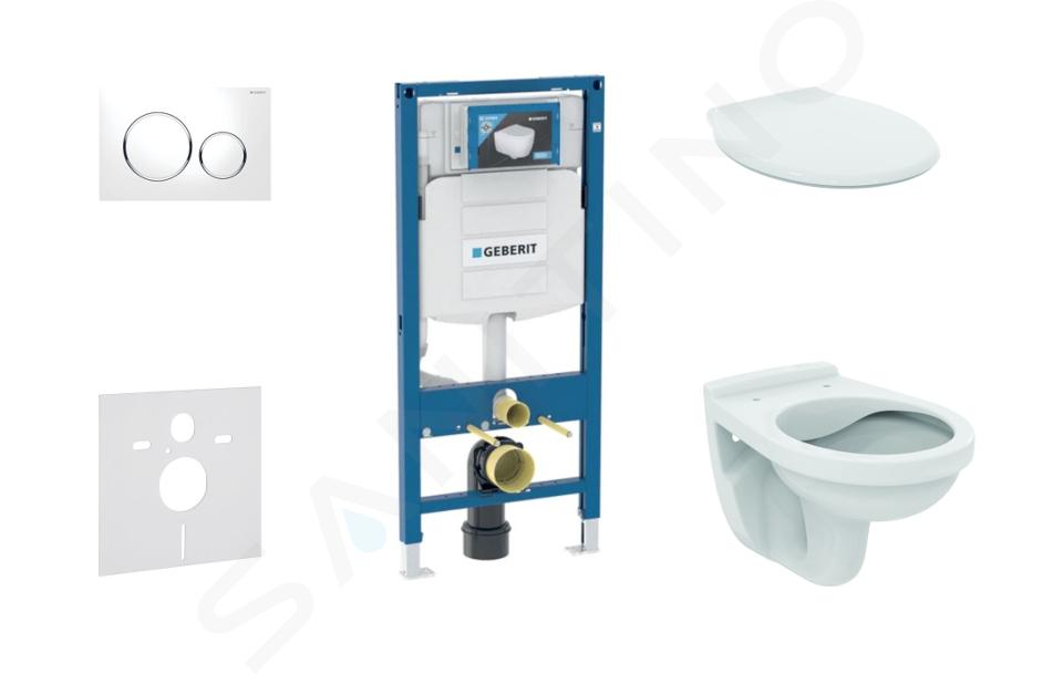 Geberit Duofix - Set de instalare încastrată, vas de toaletă Alpha cu capac, clapetă Sigma20, alb/crom 111.300.00.5 NR4