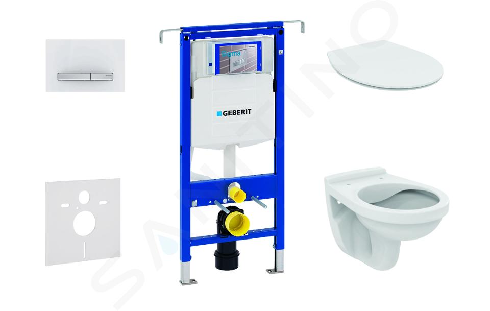 Geberit Duofix - Set předstěnové instalace, klozet Alpha se sedátkem, tlačítko Sigma50, alpská bílá 111.355.00.5 ND8